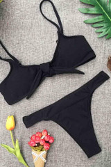 Chicnico Cute Bow Tie Front Bikini Set