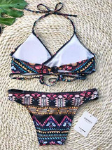 Chicnico Cute Boho Cross Multi Color Bikini Set