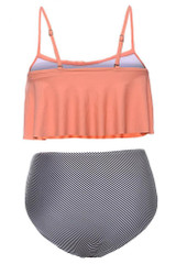 Chicnico Color Block Tank High Waist Bikini Set