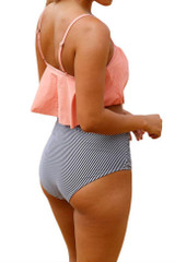 Chicnico Color Block Tank High Waist Bikini Set