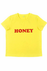 Chicnico Casual O Neck Letter Print Short Sleeve Tee Yellow