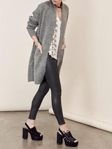 Chicnico Casual Knit Solid Color Loose Cardigan Coat