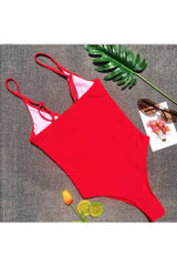 Chicnico Casual Bow Tie Front Solid Color Bikini Set