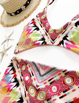 Chicnico Boho High Rise Bohemian Style Multi Color Bikini Set