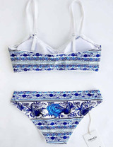 Chicnico Bohemian Floral Print Lace Edge Bikini Set