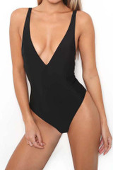Chicnico Basic Solid Color One Piece Bikini