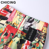 CHICING Women Fashion Graffiti Yellow Sexy Pencil Midi Skirt 2017 Elastic Empire Ladies Bodycon Skirts Saia Femininas A1611006