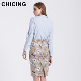 CHICING High Street Women Butterfly Pattern Print Pencil Skirt 2017 Sexy Stretch High Waist Bodycon Midi Skirt Saias A1709087