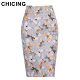 CHICING High Street Women Butterfly Pattern Print Pencil Skirt 2017 Sexy Stretch High Waist Bodycon Midi Skirt Saias A1709087