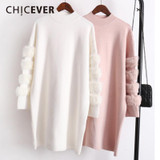 CHICEVER Winter Knitted Pullovers Female Sweater For Women Top Long Sleeve Loose Big Size Thick Warm Sweaters Jumper Clothes New