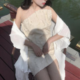 CHICEVER Summer Irregular Pleated White Long Cardigan Women Basic Coat Female 2017 Chiffon Loose Vacation Coats Women's Clothing