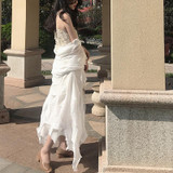 CHICEVER Summer Irregular Pleated White Long Cardigan Women Basic Coat Female 2017 Chiffon Loose Vacation Coats Women's Clothing