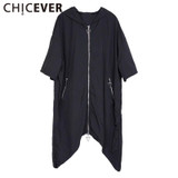 CHICEVER Summer Hem Irregular Sunscreen Women Coat Female 2017 Three Quarter Trench Basic Coats For Women's Fashion Clothing