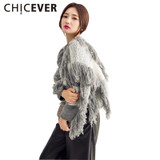 CHICEVER Patchwork Women's Winter Sweaters Tassel Knitting Pullover Female Batwing Long Sleeve Jumper Top Casual Big Size Autumn