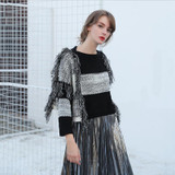 CHICEVER Patchwork Women's Winter Sweaters Tassel Knitting Pullover Female Batwing Long Sleeve Jumper Top Casual Big Size Autumn
