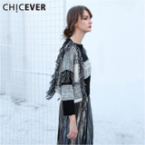 CHICEVER Patchwork Women's Winter Sweaters Tassel Knitting Pullover Female Batwing Long Sleeve Jumper Top Casual Big Size Autumn