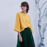 CHICEVER Off Shoulder Sexy Sweaters for Women Slash Neck Knitting Pullover Female Tops Batwing Flare Sleeve Casual Jumper Autumn
