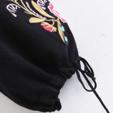 CHICEVER Embroidery Lace Up Knitted Sweater Women Autumn Winter Long Sleeve Big Size Black Female Jumpers Casual Korean Clothing