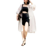 CHICEVER 2017 Summer Long Sleeve Wild Hollow Sunscreen Female Coat Women Loose Sexy Trench Coats For Women's Clothing Fashion