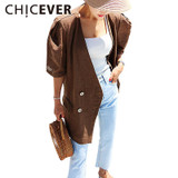 CHICEVER 2017 Summer Half Sleeve Vintage Sunscreen Coat Female Women's Windbreaker Long Trench Coats For Women Basic Casual