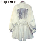 CHICEVER 2017 Summer Long Sleeve Slim Casual Female Women Coat Loose Lace Up Trench Coats For Women's Basic Clothing Fashion