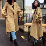 CHICEVER 2017 Asymmetric Side Split Coats Female Spring Women Tops With Belt Long Trench Coat For Women Basic Black Casual