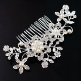 chic wedding Crystal pearl rhinestone flower hair comb hair accessories for women girls,charm bridal headpiece hair jewelry