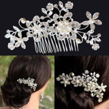 chic wedding Crystal pearl rhinestone flower hair comb hair accessories for women girls,charm bridal headpiece hair jewelry
