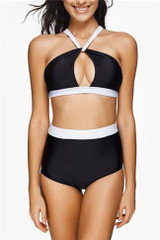 Chic Lady Hollow Out High Waisted Bikini Set