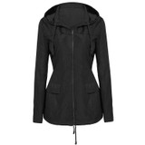 chesmono Spring Autumn Fashion Women Jacket Coat Pocket Zipper Hooded waterproof dot print Outwear Loose coats Plus Size