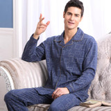 CherLemon Autumn Men Pajama Sets Breathable Cotton Long-Sleeve Male Pyjamas Sleepwear Plus Size M-4XL Pajamas Soft Homewear