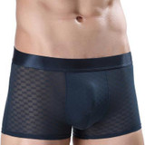 Chenke Men Underwear Boxers Ice Silk Funny Lattice Flat Underwear Sexy Gay Brand Mens Boxer Shorts underwear Homme Cueca