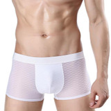 Chenke Men Underwear Boxers Ice Silk Funny Lattice Flat Underwear Sexy Gay Brand Mens Boxer Shorts underwear Homme Cueca