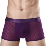 Chenke Men Underwear Boxers Ice Silk Funny Lattice Flat Underwear Sexy Gay Brand Mens Boxer Shorts underwear Homme Cueca