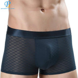 Chenke Men Underwear Boxers Ice Silk Funny Lattice Flat Underwear Sexy Gay Brand Mens Boxer Shorts underwear Homme Cueca