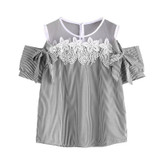 Trendy Style Shirt women Broadclot Chiffon Sleeveless Blouses Cold Shoulder Clothes Ruffle Elegant Vintage Drop Shipping Gifts