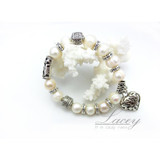 Trendy Real white baroque pearl bracelet girl present,fashion adjustable freshwater pearl bracelet jewelry for Women party gift