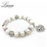 Trendy Real white baroque pearl bracelet girl present,fashion adjustable freshwater pearl bracelet jewelry for Women party gift