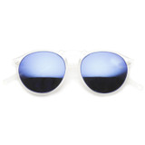 Trendy Retro Frosted Mirror Lens Round Sunglasses 8961