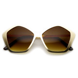 Trendy Oversize Fashion Metal Hexagon Frame Sunglasses 9223