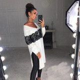 Trendy Ladies Women clothes Casual Long Sleeve Deep V-neck cotton shirts Asymmetric Geometry Loose Blouses one pieces