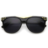 Trendy Fashion Retro Flat Top Spiked Horned Rim Sunglasses 8968