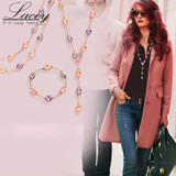 Trendy Baroque Pearl Jewelry Sets,10-11mm muilt color Freshwater Pearls necklace bracelet Bridal Jewelry sets free shipping