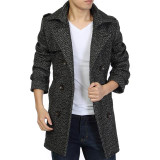 Trench Coat Men 2015 Fashion Double Breasted Trench Coat Men Woolen Trench Coat Masculino Longo Silm Fit Winter Men Long Coats