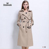 Trench Coat For Women British Style Double Breasted Coat  Plus Size Long Slim Peacoat Women Basic Coats Windbreaker Winter Coat