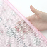Transparent Zipper Student Stationery Bag A4 Big Capacity Document Bags Office Paper Storage Bag Fruit Grid File Folder Simple