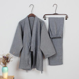 Traditional Japanese Kimonos Men's Japan Cotton Yukata Men's Lounge Home Clothing Suits Men's Sleepwear Pajamas 041401