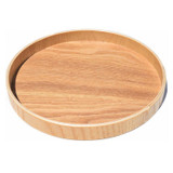 Traditional Chinese Round Plate Wood Solid Food Tray Japanese Tea Tray Tableware Tea Set Hand-Made Natural Wood Serving Tray