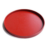 Traditional Chinese Round Plate Wood Solid Food Tray Japanese Tea Tray Tableware Tea Set Hand-Made Natural Wood Serving Tray