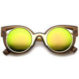 Colorful Festival Cat Eye Mirror Lens Sunglasses A246